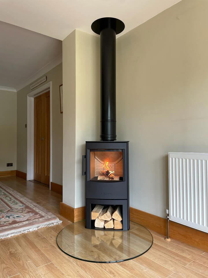 Hwam Woodburning stove install in Stebbing